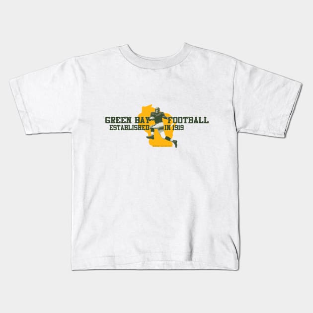 Green Bay Football Kids T-Shirt by wifecta